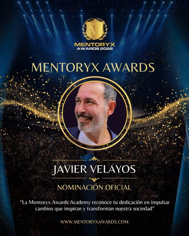 Cartel oficial de nominación de Javier Velayos a los Mentoryx Awards 2026